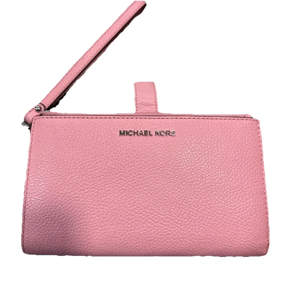 Michael Kors Jet Set Travel Double Zip Wristlet Wallet Primrose Pink